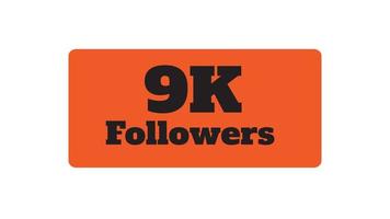 9.000 Follower orange, Symbol, Logo-Vektorillustration vektor