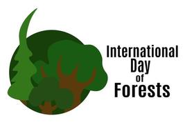 internationaler tag der wälder, idee für poster, banner, flyer oder postkarte vektor