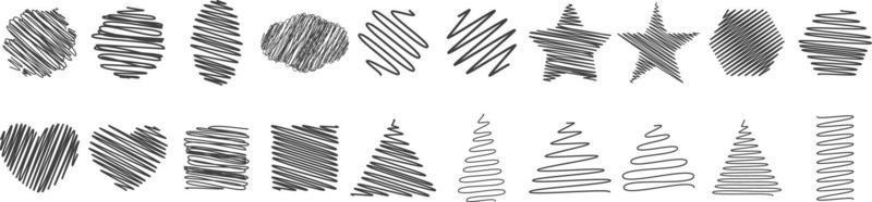 samling av doodle linje klottrar vektor