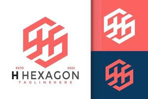 buchstabe h hexagon logo design, markenidentität logos vektor, modernes logo, logo entwirft vektorillustrationsvorlage vektor