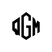 Qgm-Brief-Logo-Design mit Polygonform. qgm-Polygon- und Würfelform-Logo-Design. qgm Sechseck-Vektor-Logo-Vorlage in weißen und schwarzen Farben. qgm-monogramm, geschäfts- und immobilienlogo. vektor