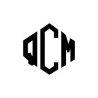 qcm bokstavslogotypdesign med polygonform. qcm polygon och kubformad logotypdesign. qcm hexagon vektor logotyp mall vita och svarta färger. qcm monogram, affärs- och fastighetslogotyp.