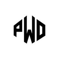 pwo-Buchstaben-Logo-Design mit Polygonform. pwo Logo-Design in Polygon- und Würfelform. pwo Sechseck-Vektor-Logo-Vorlage in weißen und schwarzen Farben. pwo-monogramm, geschäfts- und immobilienlogo. vektor