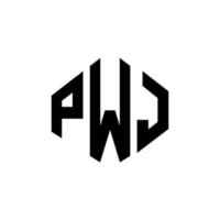 pwj-Buchstaben-Logo-Design mit Polygonform. pwj Logo-Design in Polygon- und Würfelform. pwj Sechseck-Vektor-Logo-Vorlage in weißen und schwarzen Farben. pwj-monogramm, geschäfts- und immobilienlogo. vektor