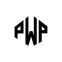 Pwp-Brief-Logo-Design mit Polygonform. Pwp-Polygon- und Würfelform-Logo-Design. Pwp Sechseck-Vektor-Logo-Vorlage in weißen und schwarzen Farben. pwp-monogramm, geschäfts- und immobilienlogo. vektor