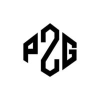 pzg bokstavslogotypdesign med polygonform. pzg polygon och kubform logotypdesign. pzg hexagon vektor logotyp mall vita och svarta färger. pzg monogram, affärs- och fastighetslogotyp.