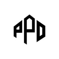 ppo-Buchstaben-Logo-Design mit Polygonform. ppo Polygon- und Würfelform-Logo-Design. ppo Sechseck-Vektor-Logo-Vorlage in weißen und schwarzen Farben. ppo-monogramm, geschäfts- und immobilienlogo. vektor