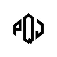 pqj-Buchstaben-Logo-Design mit Polygonform. pqj Polygon- und Würfelform-Logo-Design. pqj Sechseck-Vektor-Logo-Vorlage in weißen und schwarzen Farben. pqj monogramm, geschäfts- und immobilienlogo. vektor