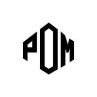 Pom-Buchstaben-Logo-Design mit Polygonform. Pom-Polygon- und Würfelform-Logo-Design. Pom Sechseck-Vektor-Logo-Vorlage in weißen und schwarzen Farben. Pom-Monogramm, Geschäfts- und Immobilienlogo. vektor