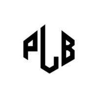plb brev logotyp design med polygon form. plb polygon och kub form logotyp design. plb hexagon vektor logotyp mall vita och svarta färger. plb monogram, affärs- och fastighetslogotyp.