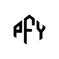 pfy bokstavslogotypdesign med polygonform. pfy polygon och kubformad logotypdesign. pfy hexagon vektor logotyp mall vita och svarta färger. pfy monogram, affärs- och fastighetslogotyp.