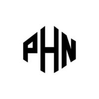 phn brev logotyp design med polygon form. phn polygon och kub form logotyp design. phn hexagon vektor logotyp mall vita och svarta färger. phn-monogram, affärs- och fastighetslogotyp.