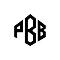 pbb bokstavslogotypdesign med polygonform. pbb polygon och kubform logotypdesign. pbb hexagon vektor logotyp mall vita och svarta färger. pbb monogram, affärs- och fastighetslogotyp.