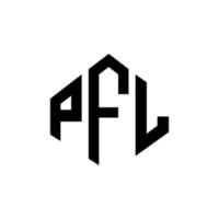 pfl bokstavslogotypdesign med polygonform. pfl polygon och kubform logotypdesign. pfl hexagon vektor logotyp mall vita och svarta färger. pfl monogram, affärs- och fastighetslogotyp.