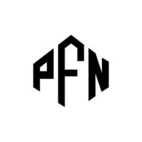 pfn-Buchstaben-Logo-Design mit Polygonform. pfn Polygon- und Würfelform-Logo-Design. pfn Sechseck-Vektor-Logo-Vorlage in weißen und schwarzen Farben. pfn-monogramm, geschäfts- und immobilienlogo. vektor