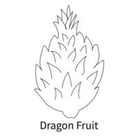 lätta frukter målarbok för barn och småbarn drakefrukt vektor