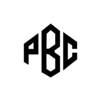 pbc bokstavslogotypdesign med polygonform. pbc polygon och kubform logotypdesign. pbc hexagon vektor logotyp mall vita och svarta färger. pbc-monogram, affärs- och fastighetslogotyp.