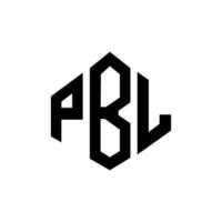 pbl-Buchstaben-Logo-Design mit Polygonform. pbl Polygon- und Würfelform-Logo-Design. pbl Sechseck-Vektor-Logo-Vorlage in weißen und schwarzen Farben. pbl-monogramm, geschäfts- und immobilienlogo. vektor