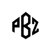 pbz bokstavslogotypdesign med polygonform. pbz polygon och kubform logotypdesign. pbz hexagon vektor logotyp mall vita och svarta färger. pbz monogram, affärs- och fastighetslogotyp.