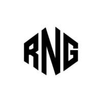 rng-Buchstaben-Logo-Design mit Polygonform. rng-polygon- und würfelform-logo-design. rng Sechseck-Vektor-Logo-Vorlage in weißen und schwarzen Farben. rng monogramm, geschäfts- und immobilienlogo. vektor