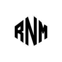 rnm-Brief-Logo-Design mit Polygonform. rnm-polygon- und würfelform-logo-design. rnm Sechseck-Vektor-Logo-Vorlage in weißen und schwarzen Farben. rnm-monogramm, geschäfts- und immobilienlogo. vektor
