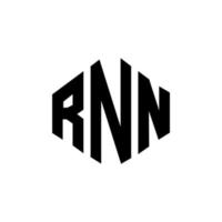 rnn-Buchstaben-Logo-Design mit Polygonform. rnn Polygon- und Würfelform-Logo-Design. rnn Sechseck-Vektor-Logo-Vorlage in weißen und schwarzen Farben. rnn-monogramm, geschäfts- und immobilienlogo. vektor