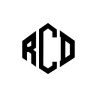 rcd-Buchstaben-Logo-Design mit Polygonform. RCD-Polygon- und Würfelform-Logo-Design. RCD-Sechseck-Vektor-Logo-Vorlage in weißen und schwarzen Farben. RCD-Monogramm, Geschäfts- und Immobilienlogo. vektor