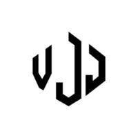 vjj-Buchstaben-Logo-Design mit Polygonform. vjj Logo-Design in Polygon- und Würfelform. vjj Sechseck-Vektor-Logo-Vorlage in weißen und schwarzen Farben. vjj-monogramm, geschäfts- und immobilienlogo. vektor
