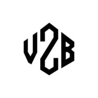 vzb bokstavslogotypdesign med polygonform. vzb polygon och kubform logotypdesign. vzb hexagon vektor logotyp mall vita och svarta färger. vzb monogram, affärs- och fastighetslogotyp.