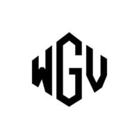 wgv bokstavslogotypdesign med polygonform. wgv polygon och kubform logotypdesign. wgv hexagon vektor logotyp mall vita och svarta färger. wgv-monogram, logotyp för företag och fastigheter.