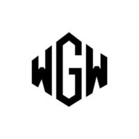 WG-Brief-Logo-Design mit Polygonform. wgw-polygon- und würfelform-logo-design. wgw Sechseck-Vektor-Logo-Vorlage in weißen und schwarzen Farben. wgw monogramm, geschäfts- und immobilienlogo. vektor