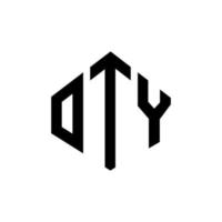 Oty-Buchstaben-Logo-Design mit Polygonform. Oty Polygon- und Würfelform-Logo-Design. oty Sechseck-Vektor-Logo-Vorlage in weißen und schwarzen Farben. Oty-Monogramm, Geschäfts- und Immobilienlogo. vektor