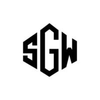 sgw-Buchstaben-Logo-Design mit Polygonform. sgw Logo-Design in Polygon- und Würfelform. sgw Sechseck-Vektor-Logo-Vorlage in weißen und schwarzen Farben. sgw monogramm, geschäfts- und immobilienlogo. vektor