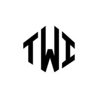 logotyp med två bokstäver med polygonform. logotypdesign med två polygoner och kubform. två hexagon vektor logotyp mall vita och svarta färger. twi monogram, affärs- och fastighetslogotyp.