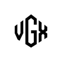 vgx bokstavslogotypdesign med polygonform. vgx polygon och kubform logotypdesign. vgx hexagon vektor logotyp mall vita och svarta färger. vgx monogram, affärs- och fastighetslogotyp.
