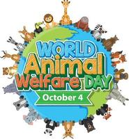 Världsdagen för djurskydd den 4 oktober vektor