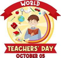 världen lärarens dag logotyp banner design vektor
