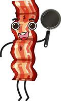 bacon seriefigur på vit bakgrund vektor