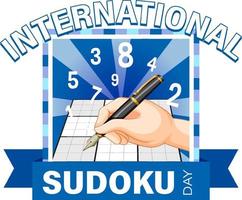 internationell sudoku dag banner design vektor