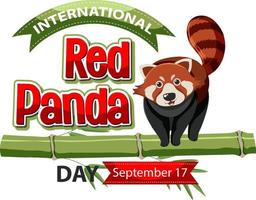 internationella röda pandadagen den 17 september vektor