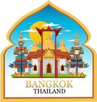 bangkok thailand landmärke logotyp banner vektor