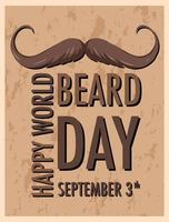 World beard day 3 september affischmall vektor