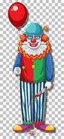 Gruselige Clown-Zeichentrickfigur vektor