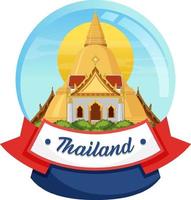 bangkok thailand wahrzeichen logo banner vektor
