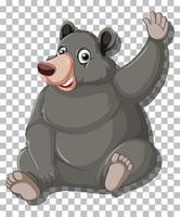 svart björn seriefigur isolerade vektor