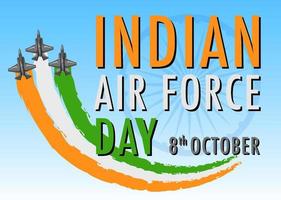 indiska flygvapnets dag affisch vektor