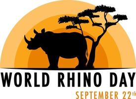 Banner zum Welt-Nashorn-Tag am 22. September vektor