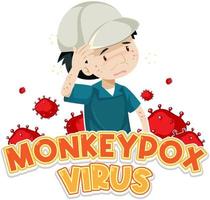 ein Mann mit Symptomen des Affenpockenvirus vektor