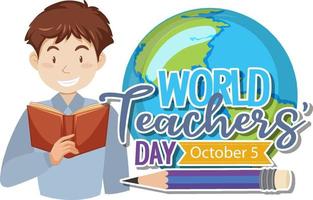 världen lärarens dag logotyp banner design vektor