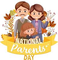 nationella föräldrar dag affisch mall vektor